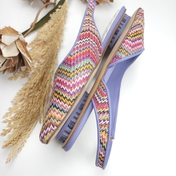 SARTO Purple Pink Weave Cutout Slingback Point Flats Sz 6m - Picture 6 of 12